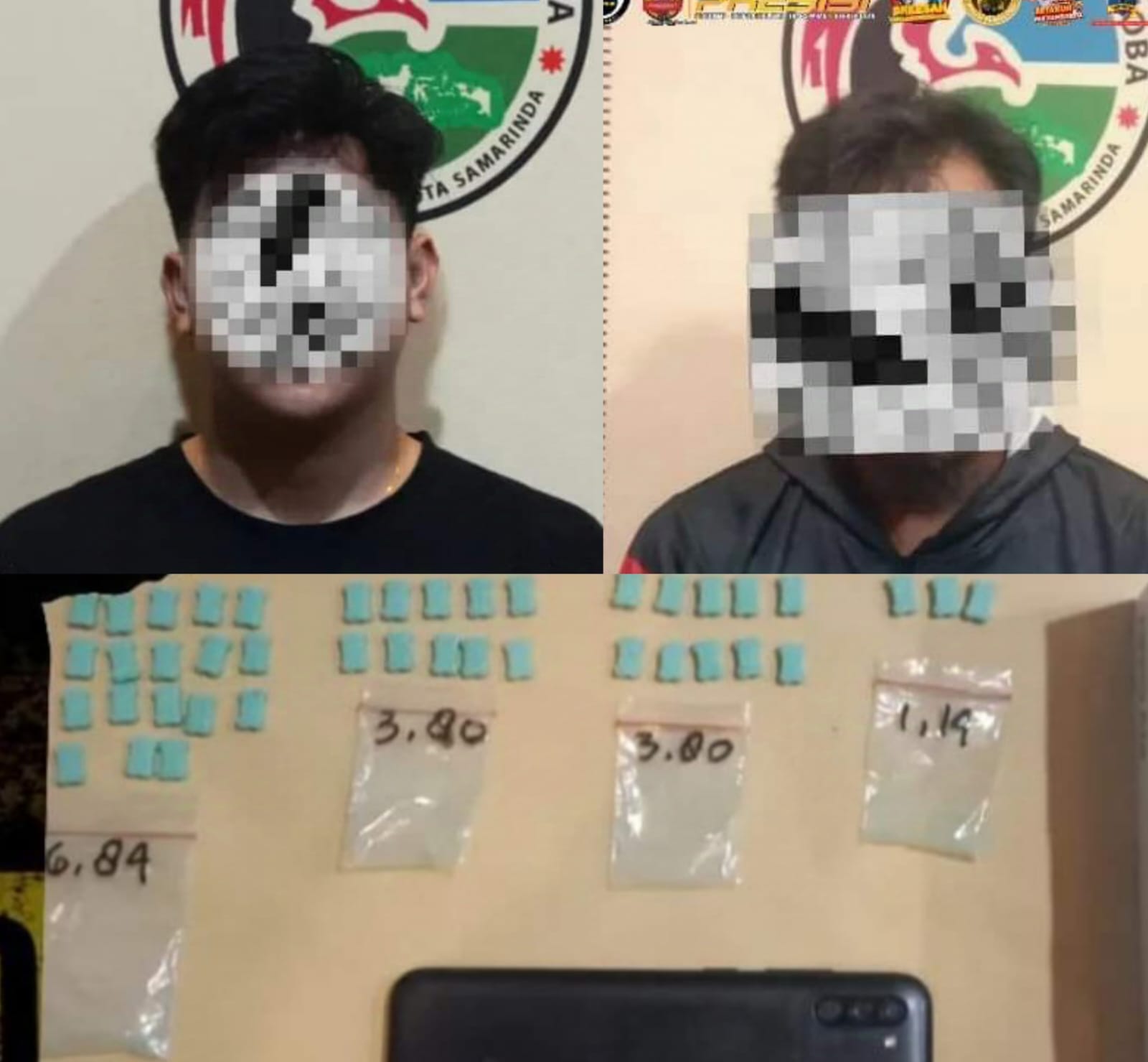 Tersangka dan barang bukti.