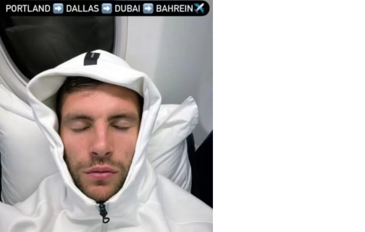 Perjalanan panjang yang ditempuh Maarten Paes dari Portland, Amerika Serikat, menuju Bahrain untuk bergabung dengan Timnas Indonesia. (Instagram/@futboll.indonesiaa)