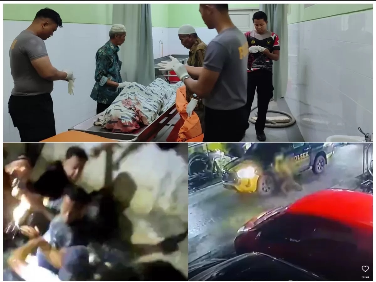 Cuplikan CCTV yang menunjukkan pelaku diburu massa.