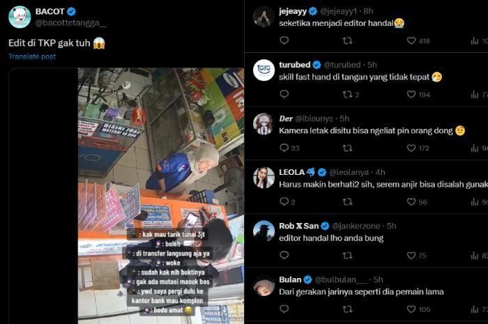Cuitan yang viral terkait aksi penipuan bukti transfer yang dilakukan dalam sebuah Agen BRILink. (Tangkapan Layar X @bacottetangga__)