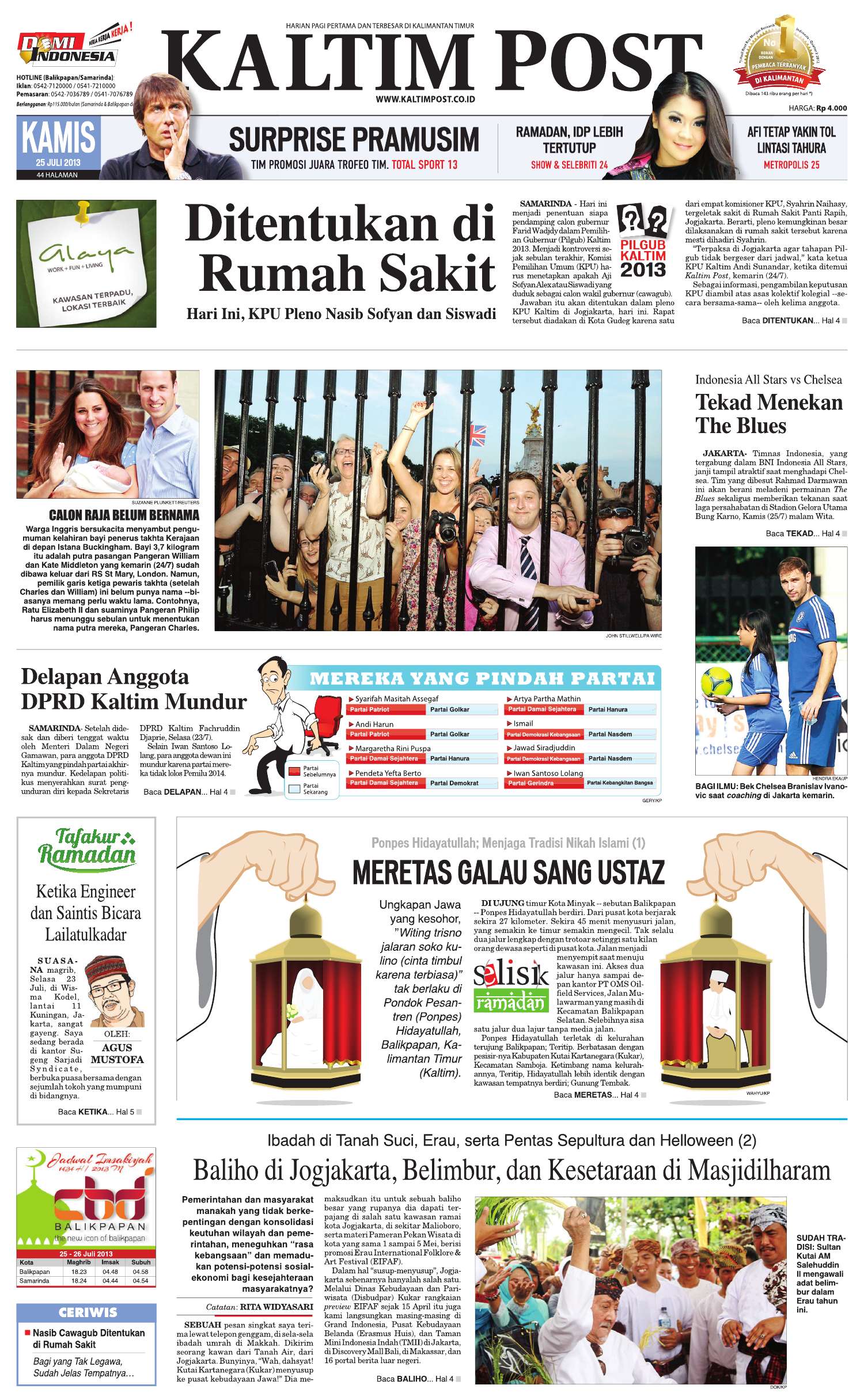 KILAS BALIK: Tulisan tentang nikah mubarakah yang terbit di halaman 1, Kaltim Post 25 Juli 2013.