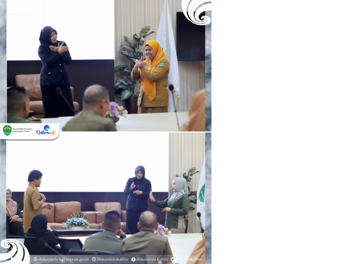 Pelatihan bahasa isyarat di Diskominfo Kaltim.