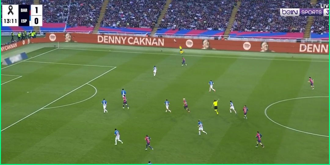 Tangkapan layar saat iklan album baru Denny Caknan tampil dalam pertandingan Liga Spanyol antara Barcelona Vs Espanyol