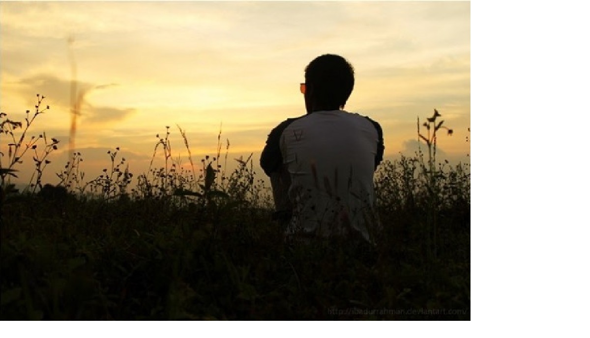 ilustrasi pria menyendiri