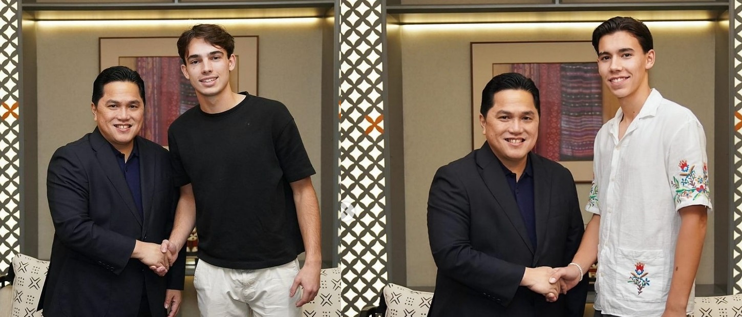Tim dan Dion salaman dengan Erick Thohir.