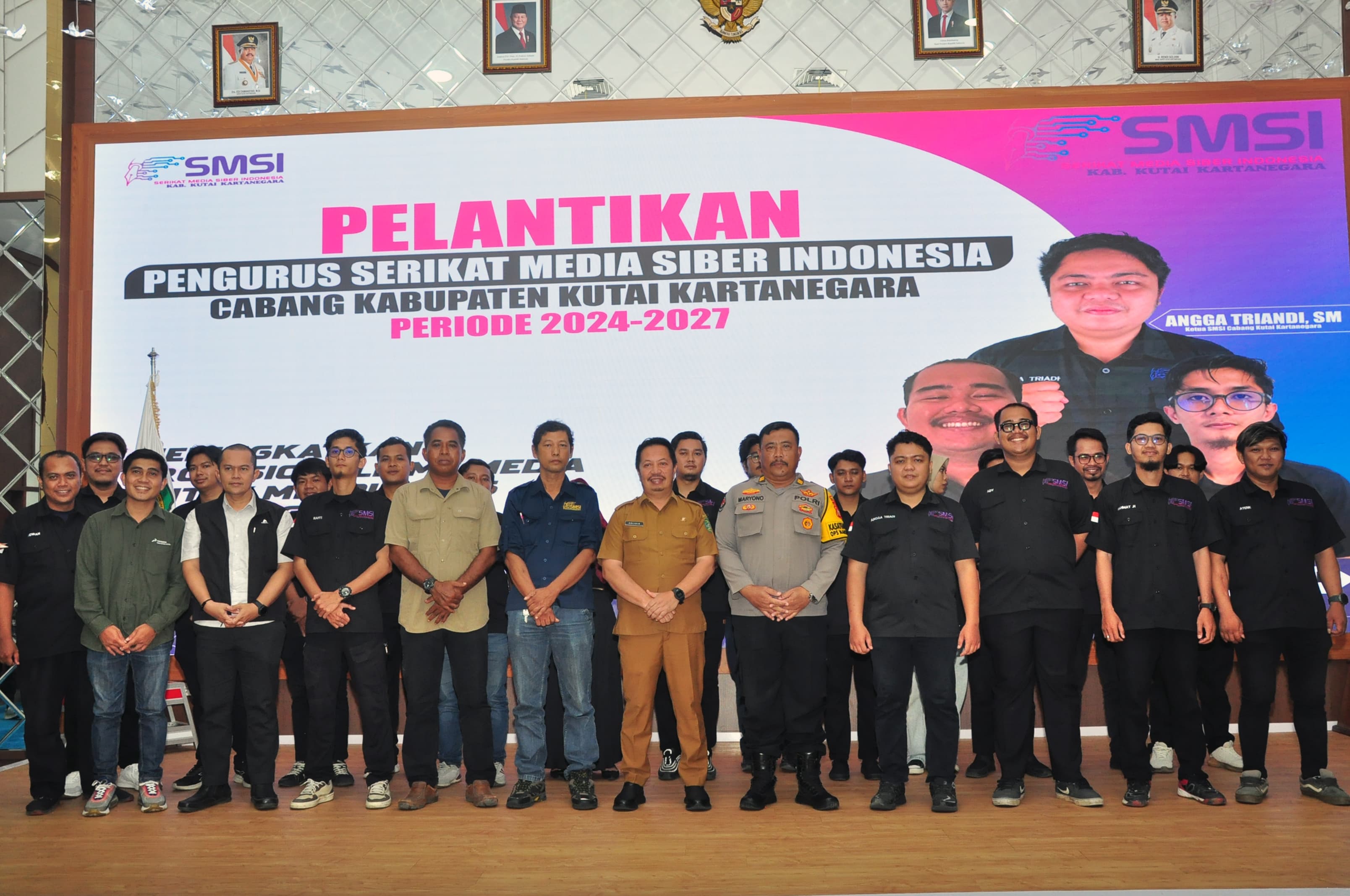 Pelantikan kepengurusan SMSI Cabang Kabupaten Kukar periode 2024-2027 (Ist/SMSI Kukar)