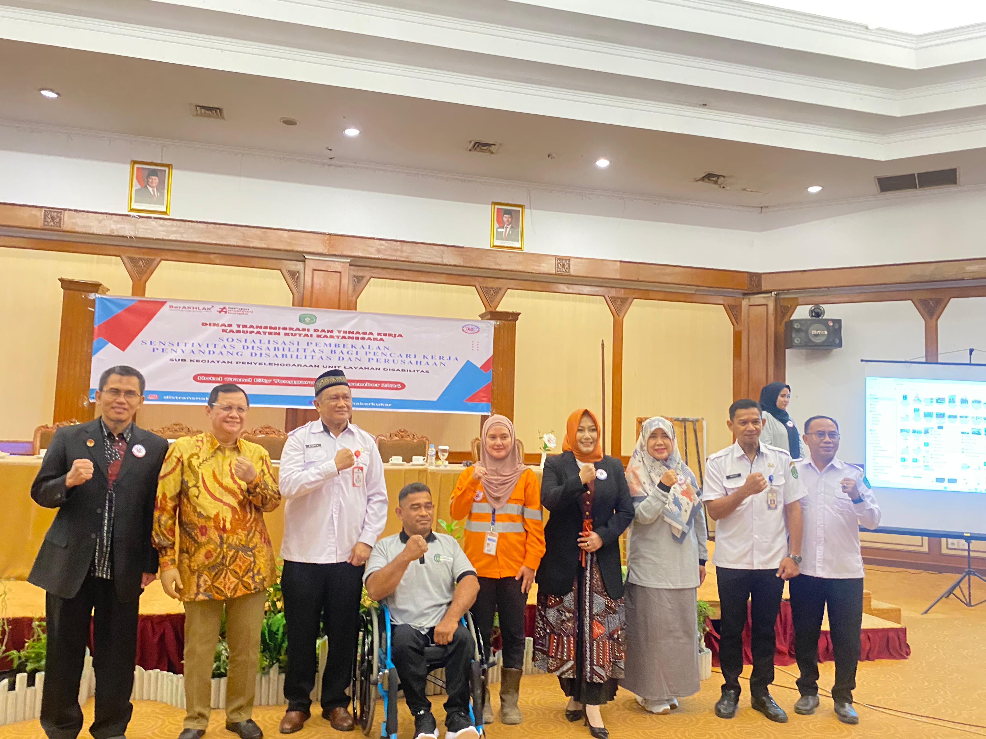 Sosialisasi pembekalan sensitivitas disabilitas ketenagakerjaan Distransnaker Kukar (Elmo/Prokal.co)