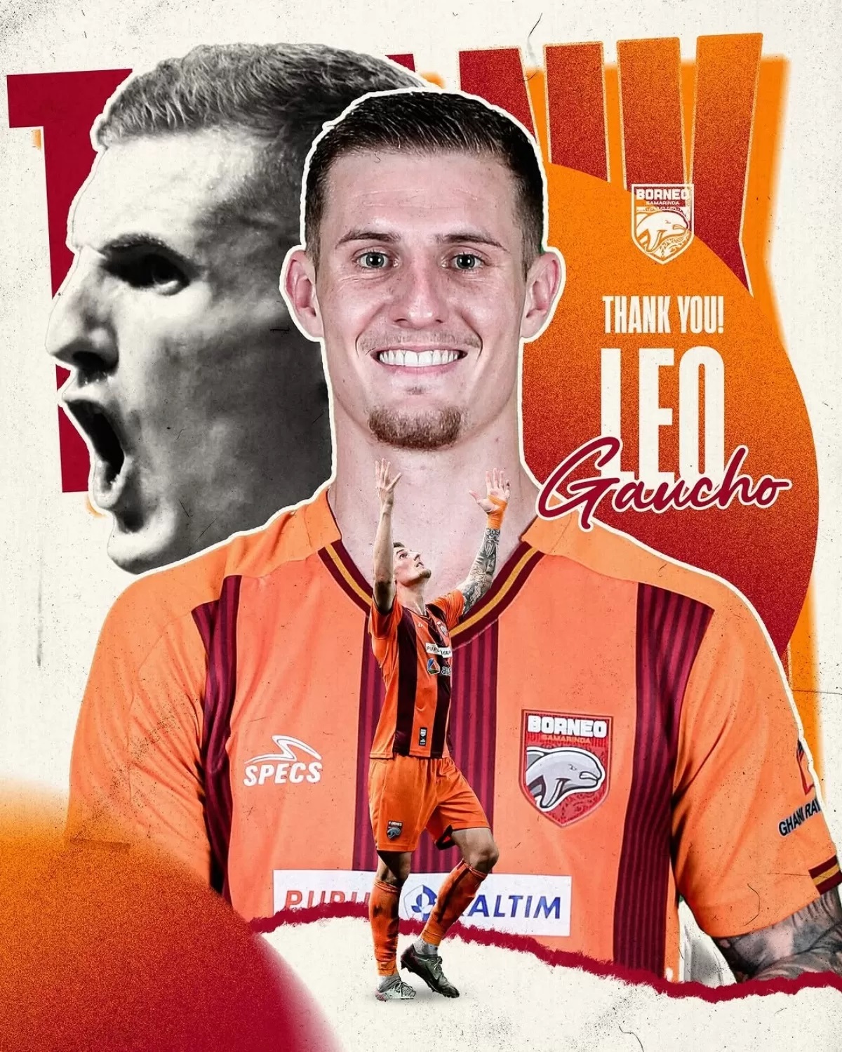 Leo Gaucho resmi menyudahi kebersamaannya dengan Borneo FC. (Instagram/borneofc.id)