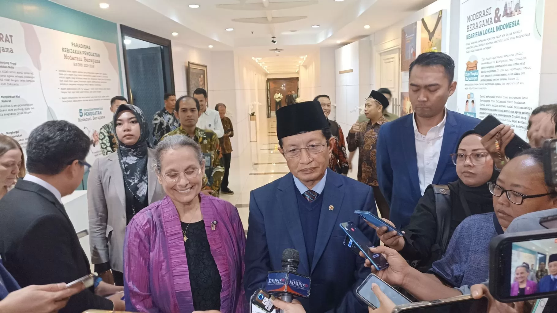 DINANTI: Menag RI Nasaruddin Umar (berkopiah).