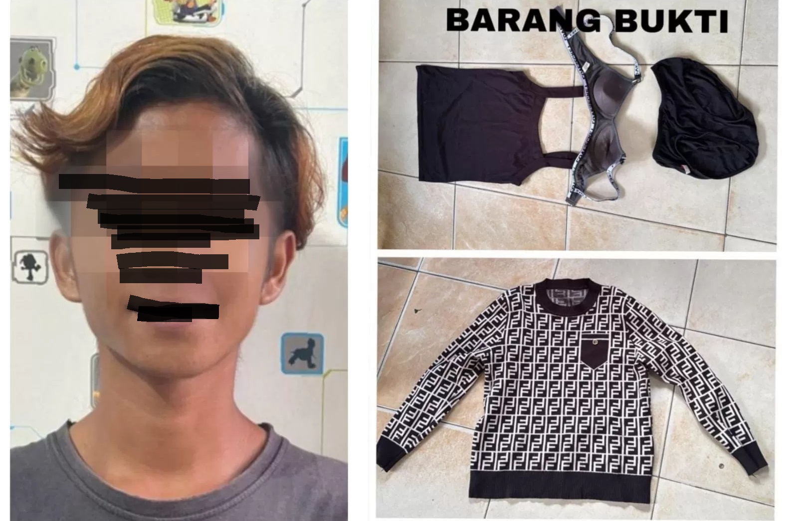 Tersangka dan barang bukti.