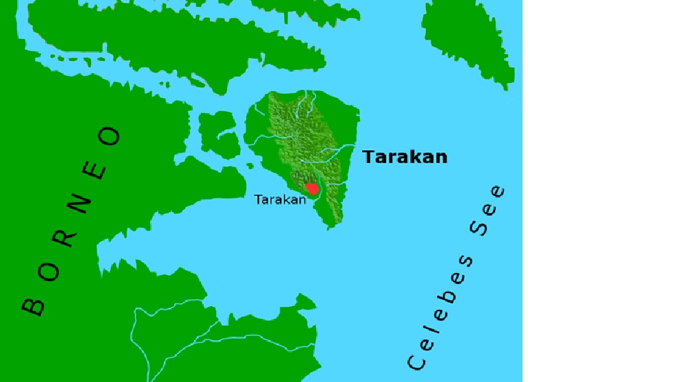 Pulau Tarakan yang terpisah dari daratan Kalimantan.