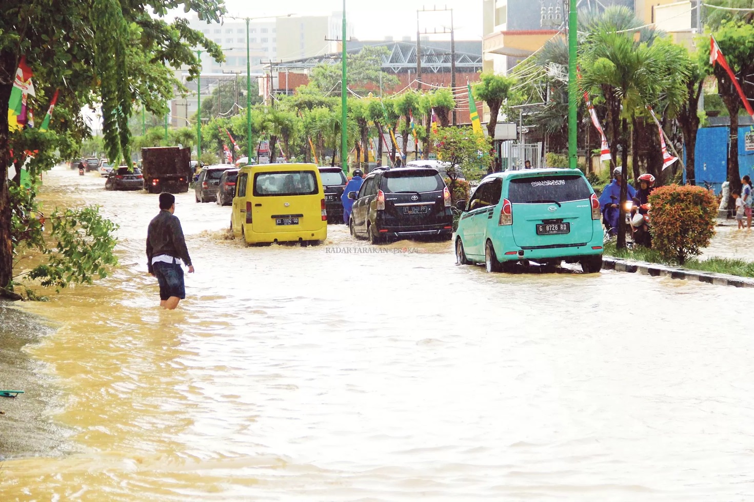 ilustrasi banjir Tarakan.
