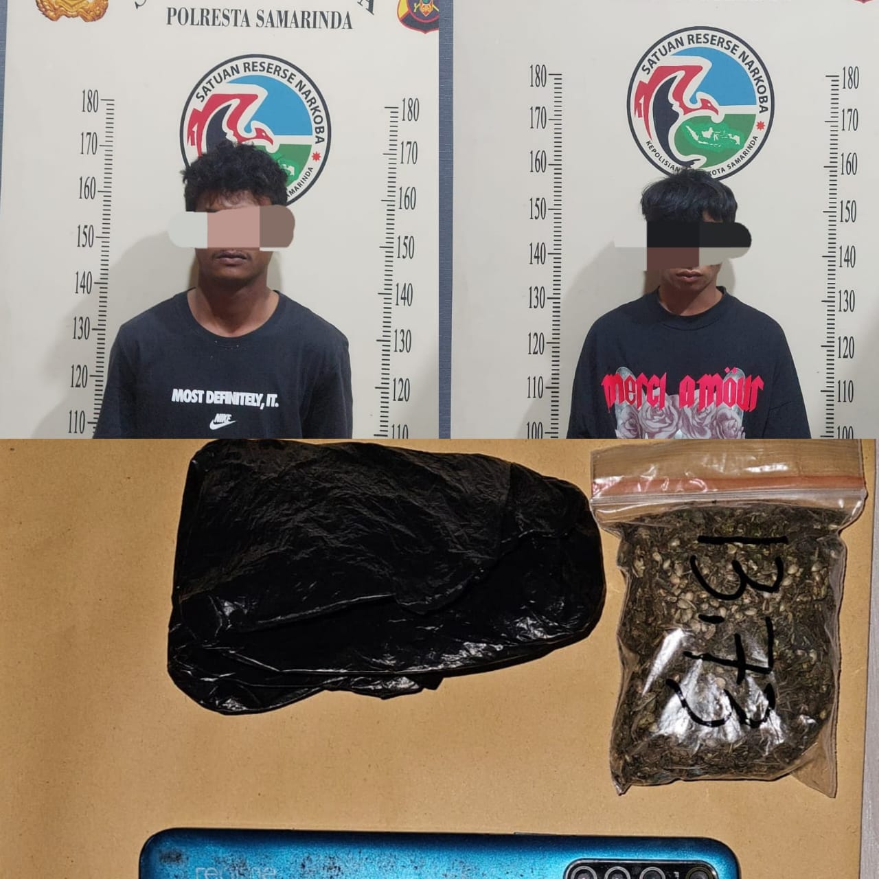 Tersangka dan barang bukti.