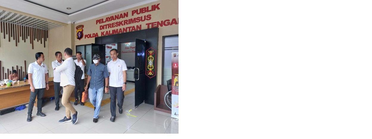 PELIMPAHAN: Direktorat Kriminal Khusus Polda Kalteng menyerahkan tujuh tersangka dugaan korupsi di Dinas Pendidikan Kalteng ke Kejaksaan Tinggi, Rabu (26/2).DODI/RADAR SAMPIT