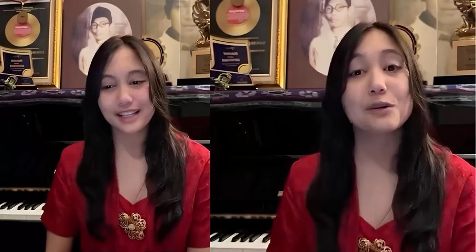 Tangkapan layar ketika Antea Putri Turk menyanyikan lagu Indonesia Tjantik.