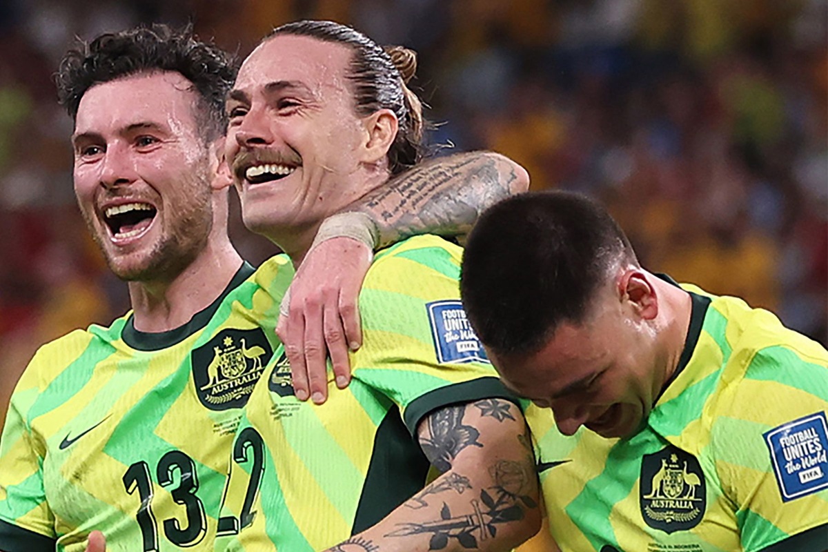 Selebrasi Jackson Irvine ke gawang Timnas Indonesia. (Dok. Socceroos)