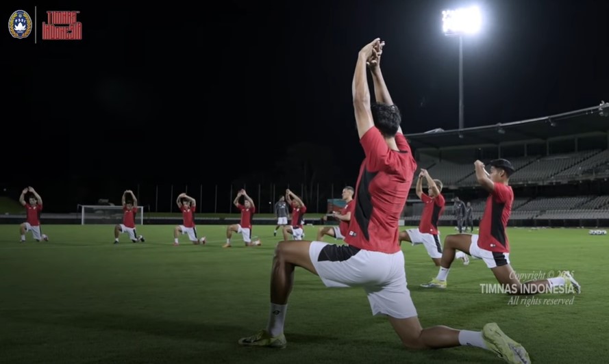 Latihan perdana Timnas Indonesia di Stadion Netstrata Jubilee, Sydney, pada Selasa 18 Maret 2025