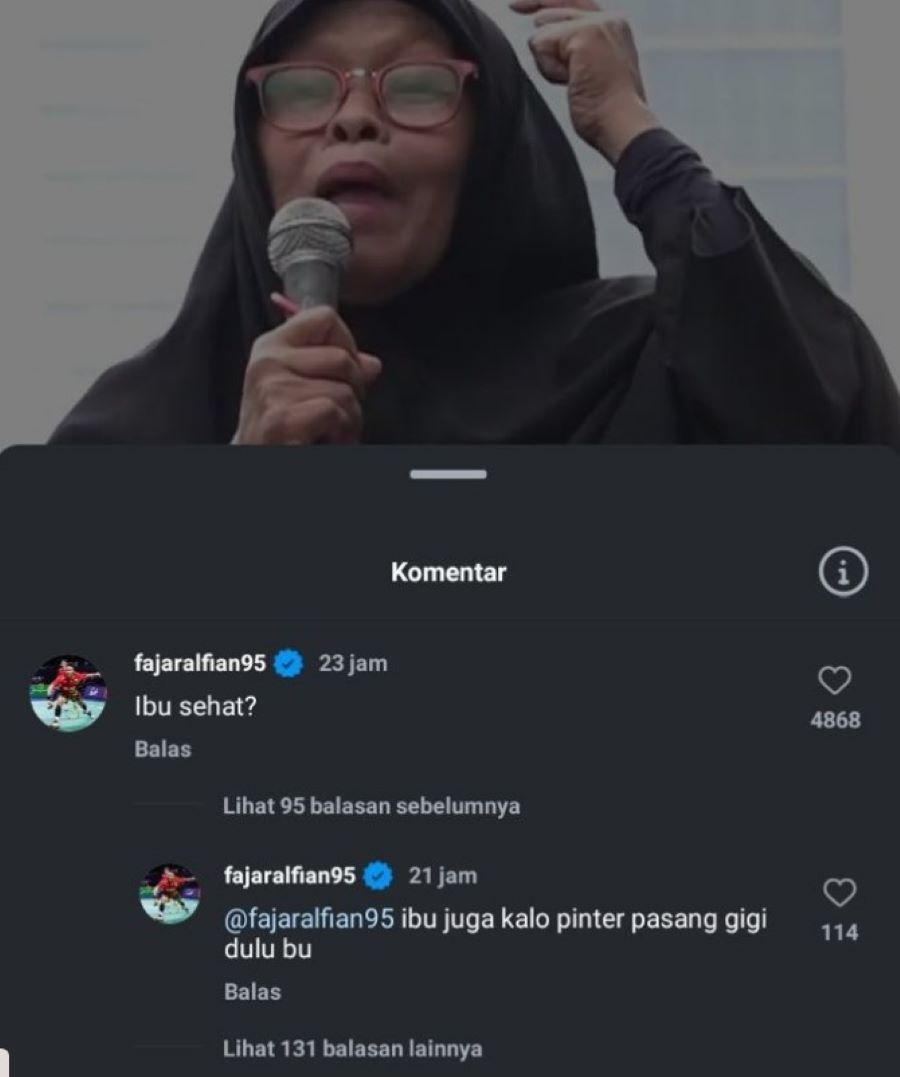 Unggahan Fajar yang body shaming.