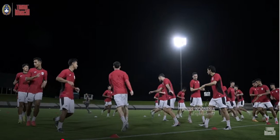 Latihan pemain Timnas Indonesia.