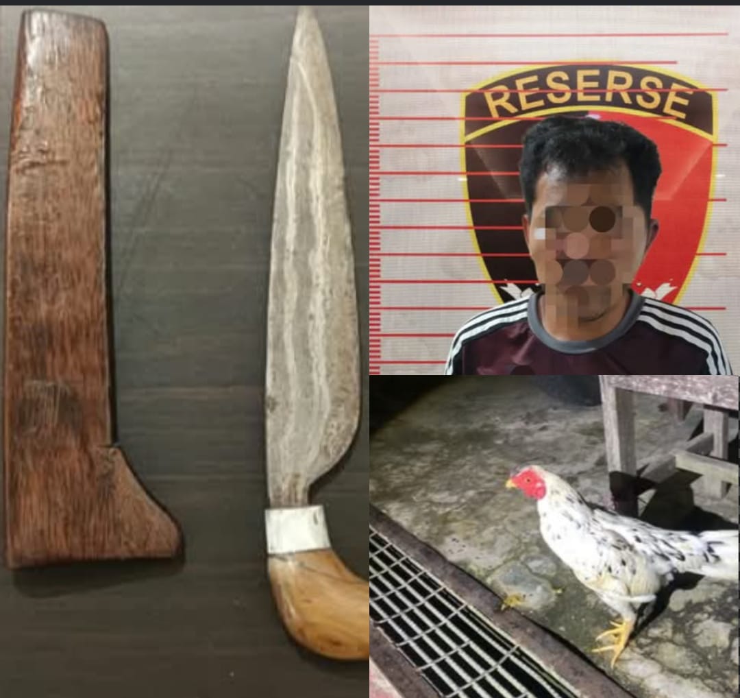 Tersangka dan barang bukti.