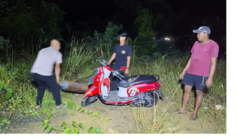 TERCIDUK: Pelaku pencurian tabung oksigen dibekuk Polsek Kuaro pada Sabtu (22/3/2025). (POLSEK KUARO UNTUK KP)