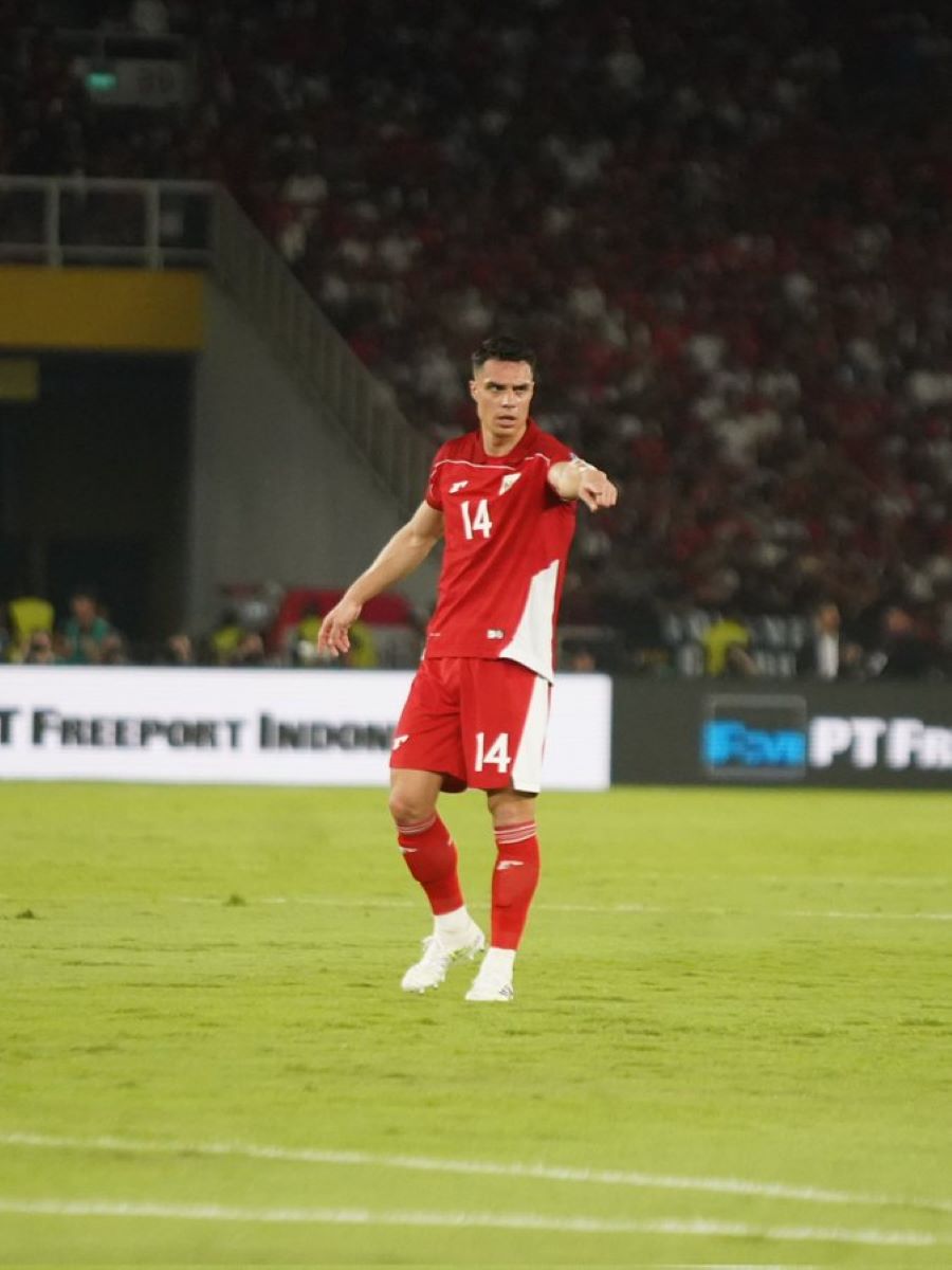 Joey Pelupessy tampil mantap di laga melawan Bahrain.