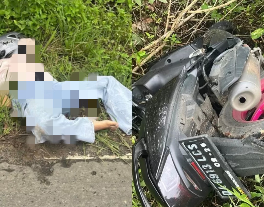 TERUNGKAP: Sepeda motor matik yang ditemukan di sisi jasad Juwita di Jalan Gunung Kupang, Kota Banjarbaru, Sabtu, 22 Maret 2025.