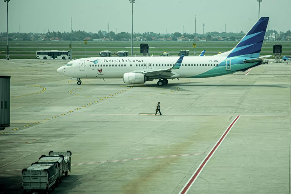 Pesawat Garuda Indonesia di Bandara Soekarno-Hatta. (Hanung Hambara/Jawa Pos) 