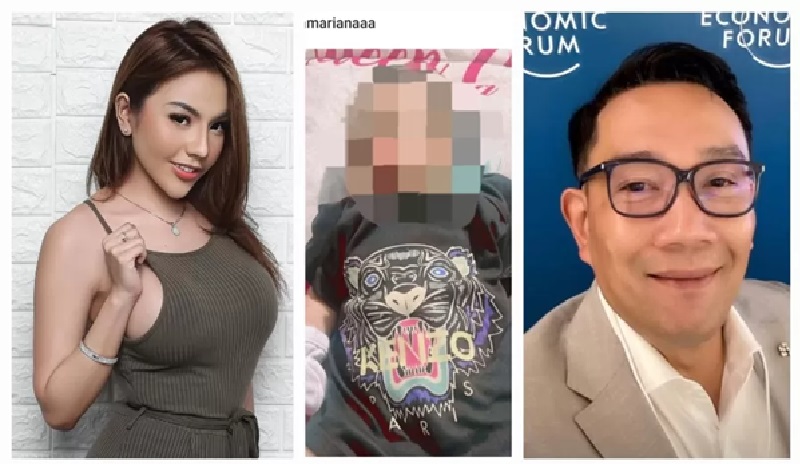 Kolase foto Lisa Mariana, anak Lisa Mariana, dan Ridwan Kamil. (Istimewa/Instagram Lisa Mariana)