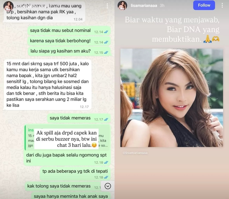 Tangkapan layar posting-an terbaru Lisa Mariana. (Instagram Lisa Mariana)