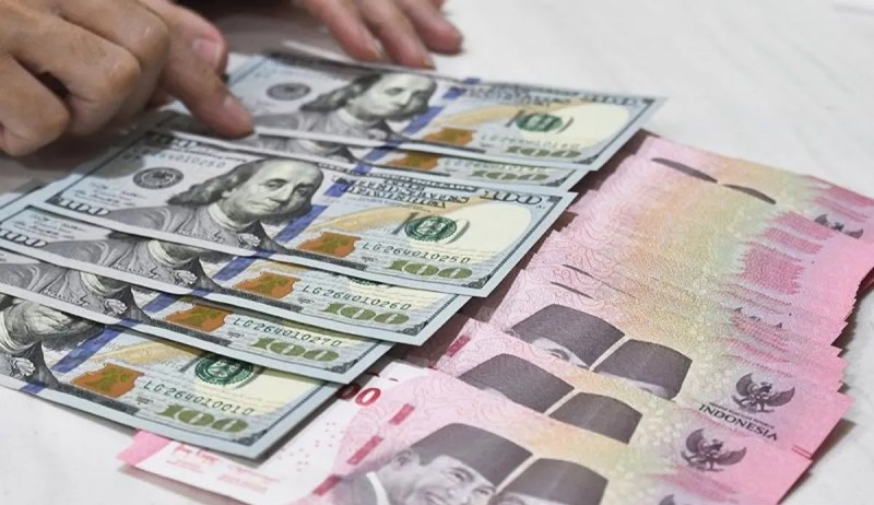 Ilustrasi rupiah dan dolar.
