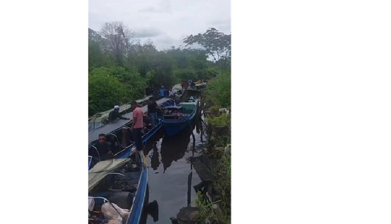 Sungai Hantipan mengalami pendangkalan, sulitkan akses transportasi warga pedalaman Kotim-Katingan (Istimewa)