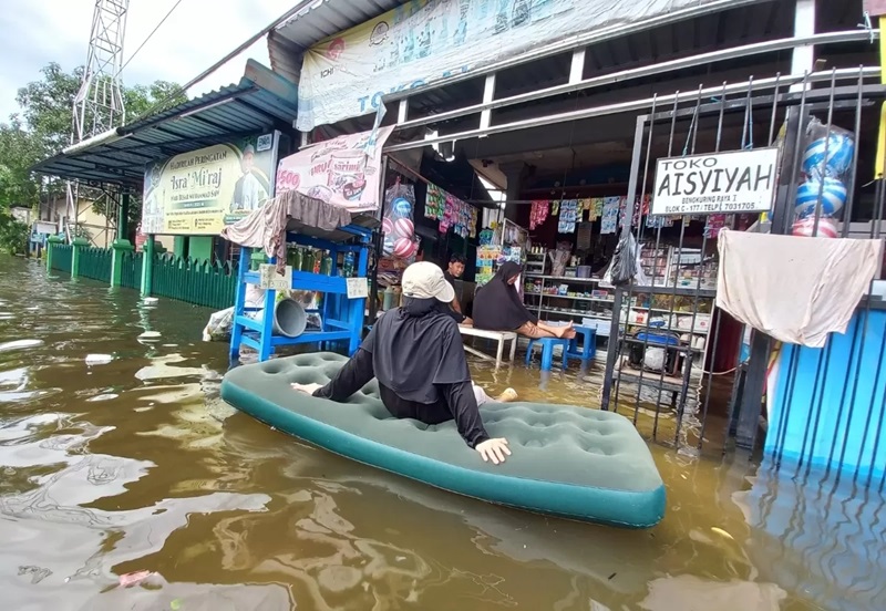 Ilustrasi banjir di Kaltim.