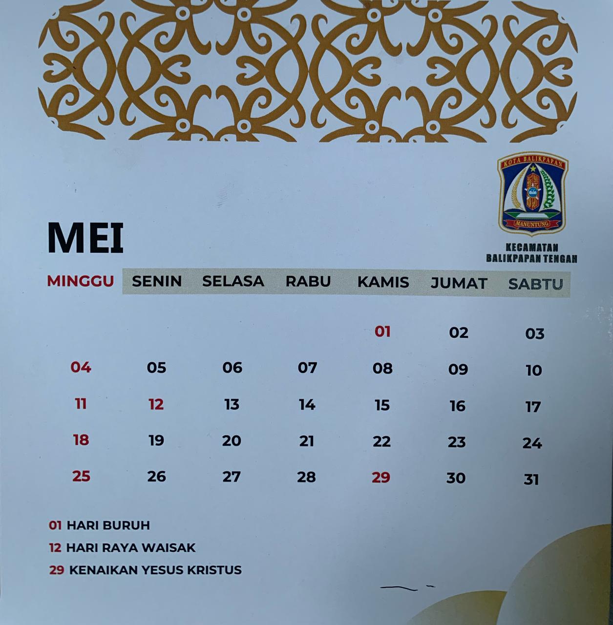 LONG WEEKEND: Tanggal pada Mei 2025.