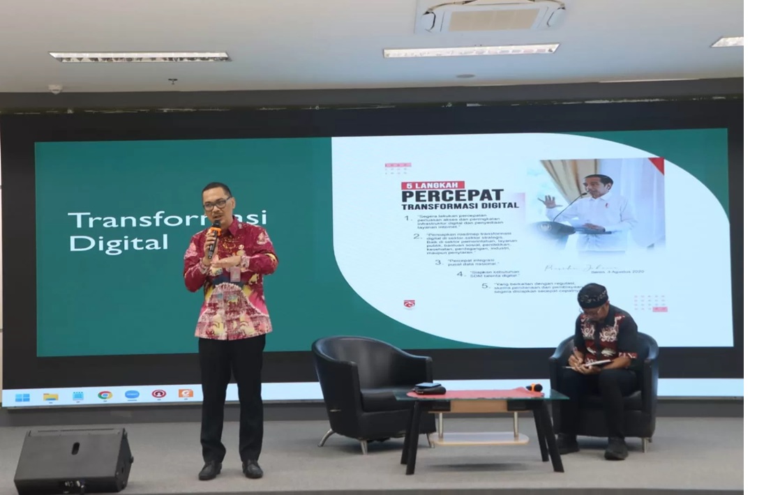 Kepala Diskominfo Kaltim Muhammad Faisal saat menyampaikan materinya di depan peserta Sosialisasi Penyelenggaraan Provinsi Cerdas se-Kalimantan Utara. (DISKOMINFO UNTUK BP)