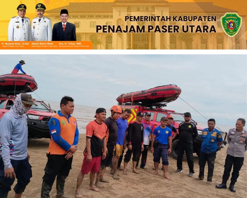 SIAP-SIAP: Tim Damkar PPU saat bersiap-siap mengevakuasi sembilan pemancing setelah melapor terombang-ambing di perairan Penajam.