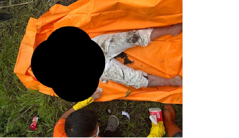 Jenazah korban saat ditemukan.