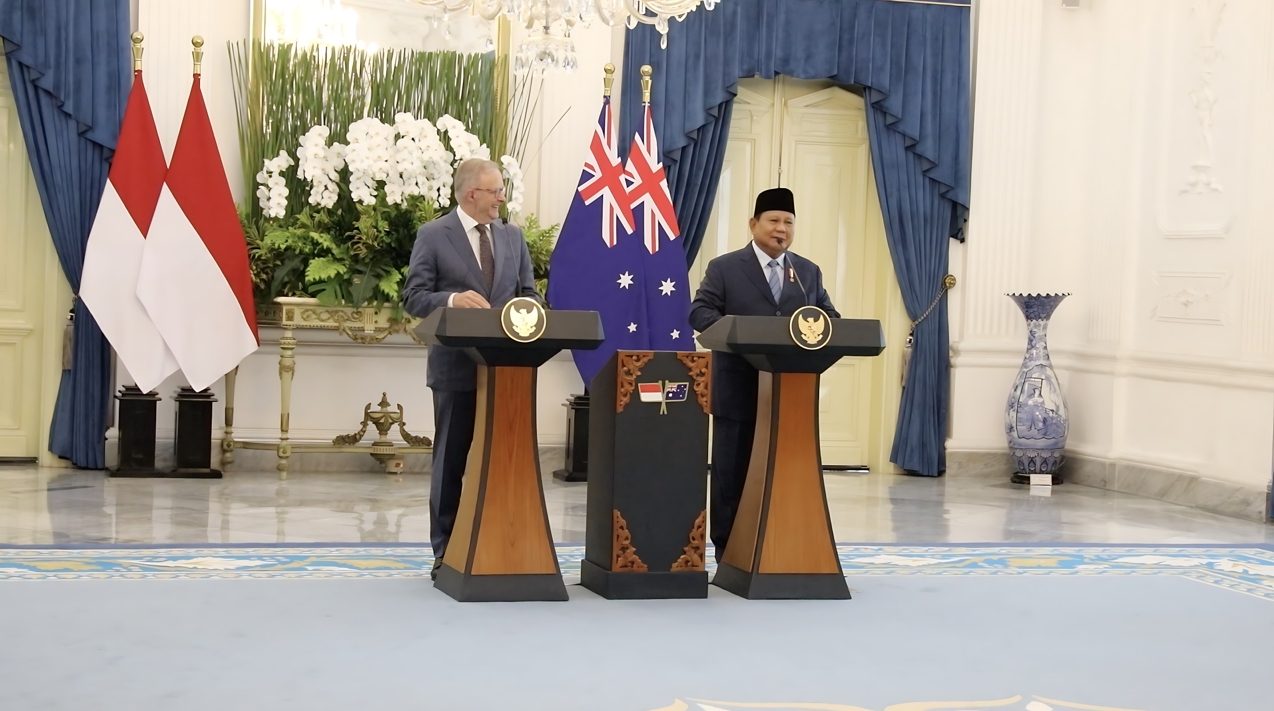 Perdana Menteri Australia Anthony Albanese dan Prabowo Subianto.
