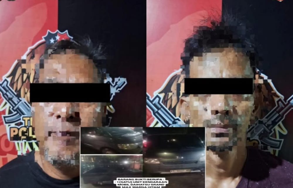 Tersangka dan barang bukti.