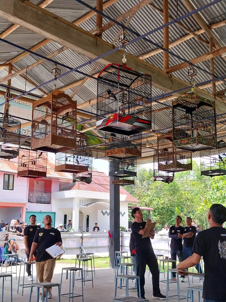 Juri saat memantau burung kicau saat Sesi Penilaian.