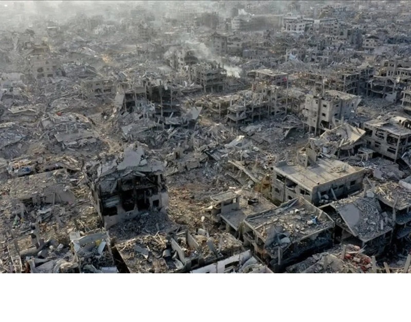 Ilustrasi Gaza luluh lantak setelah 19 bulan diserbu Israel. //Anadolu/py