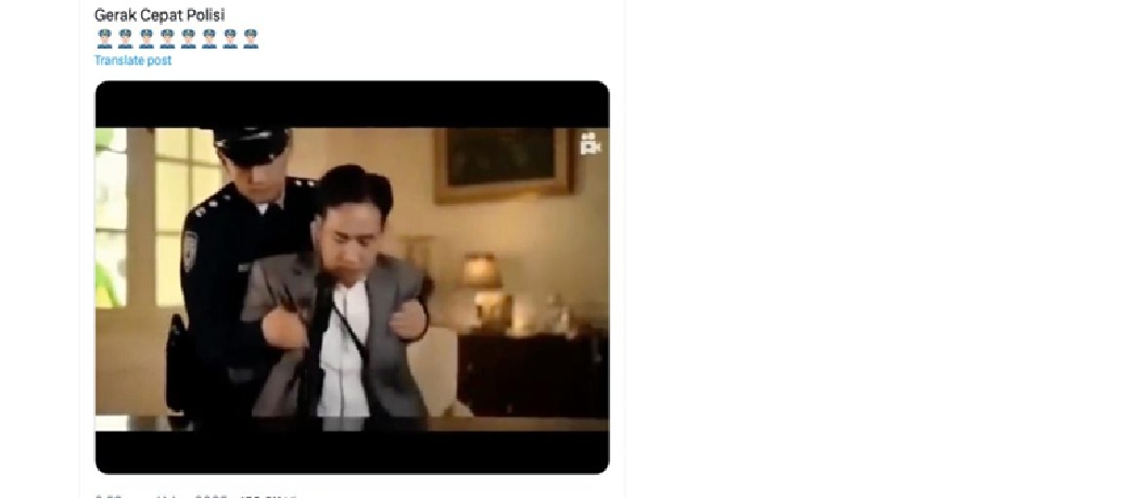 Unggahan video sejumlah pejabat ditangkap mulai dari Kapolri hingga Wapres Gibran. Faktanya, video tersebut dibuat dengan teknologi AI. (X)