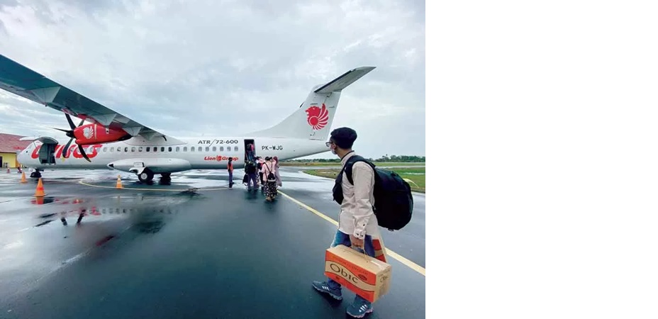 Maskapai Wings Air tujuan Ketapang-Pontianak.