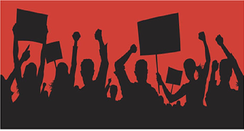 Ilustrasi unjuk rasa.