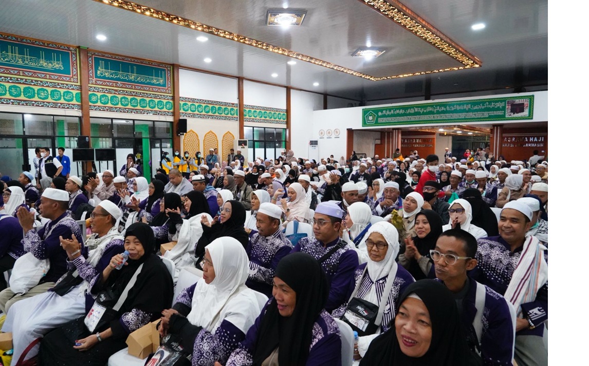 Jemaah haji kloter 10 Embarkasi Banjarmasin. (Grup WAKemenag Kalsel)