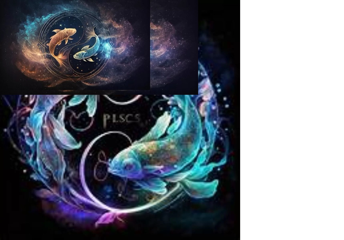 Ilustrasi zodiak Pisces.