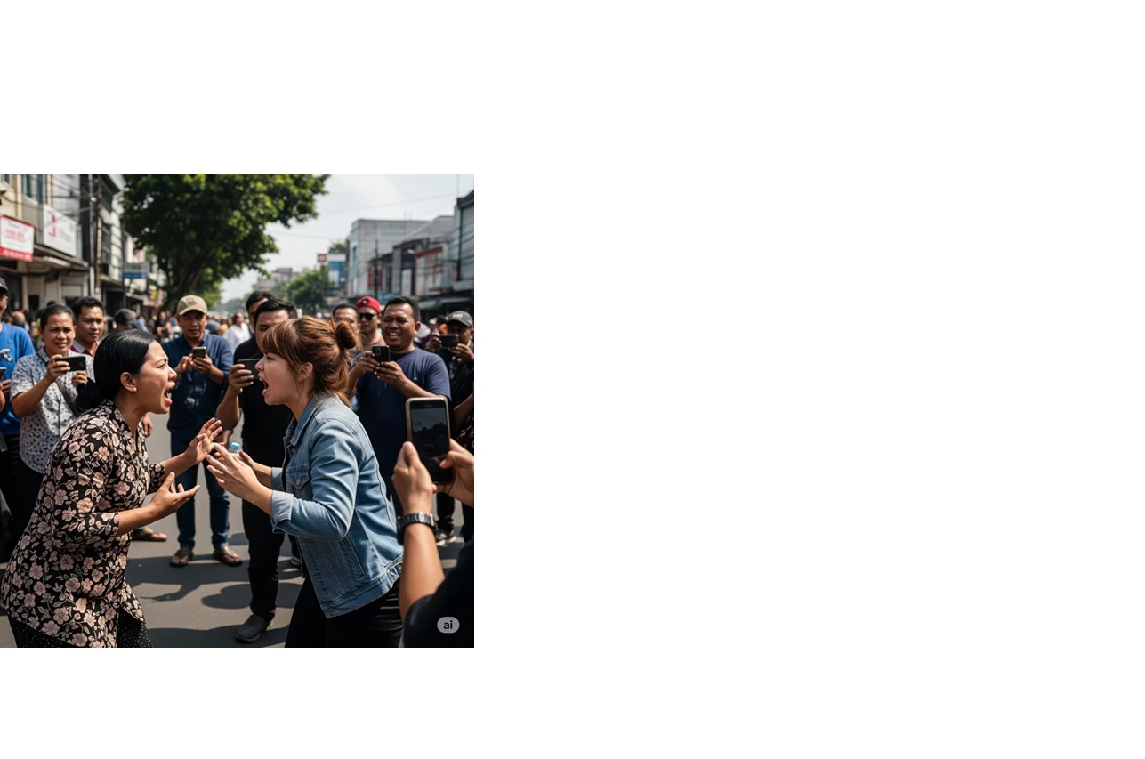 ilustrasi dua wanita bertengkar.