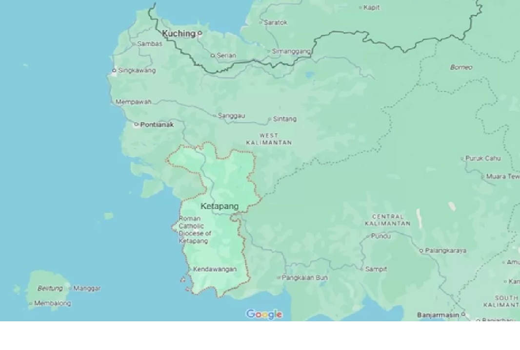 Peta wilayah Kabupaten Ketapang. Usulan pemekaran menjadi tiga DOB semakin terang. (GOOGLE)