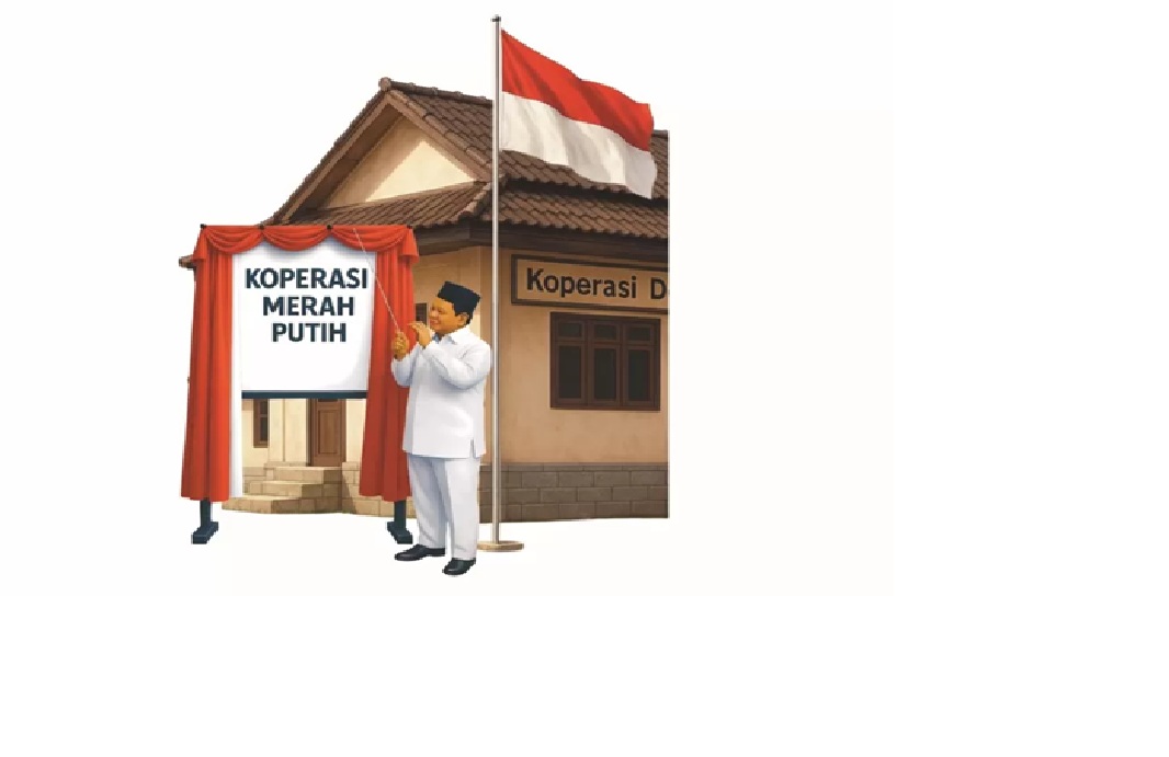Ilustrasi koperasi merah putih.