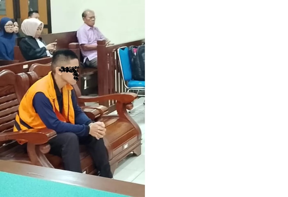 DIADILI: Terdakwa RN saat menjalani persidangan di Pengadilan Negeri Balikpapan. (MOESO/BALPOS)